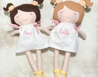 Baby Doll - Soft Doll - Custom Doll - Flower Girl Doll - Flower Girl Gift - Wedding Gifts - Siblings Gift - Plush Dolly - Flower Girls