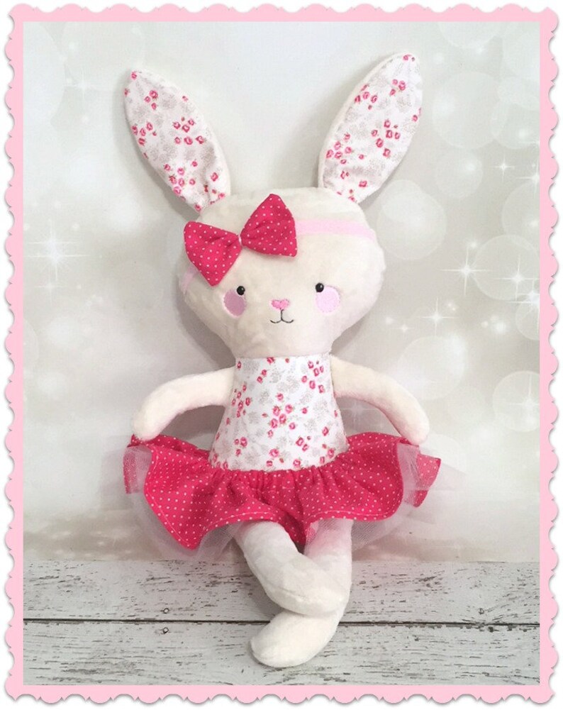 Plush Bunny Stuffed Animal Personalized Bunny Monogram Etsy
