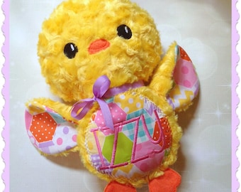 Stuffed animal Chick - personalized plush chick - embroidered chick - Easter gift - personalized stuffed animal - Easter Chick - Monogram