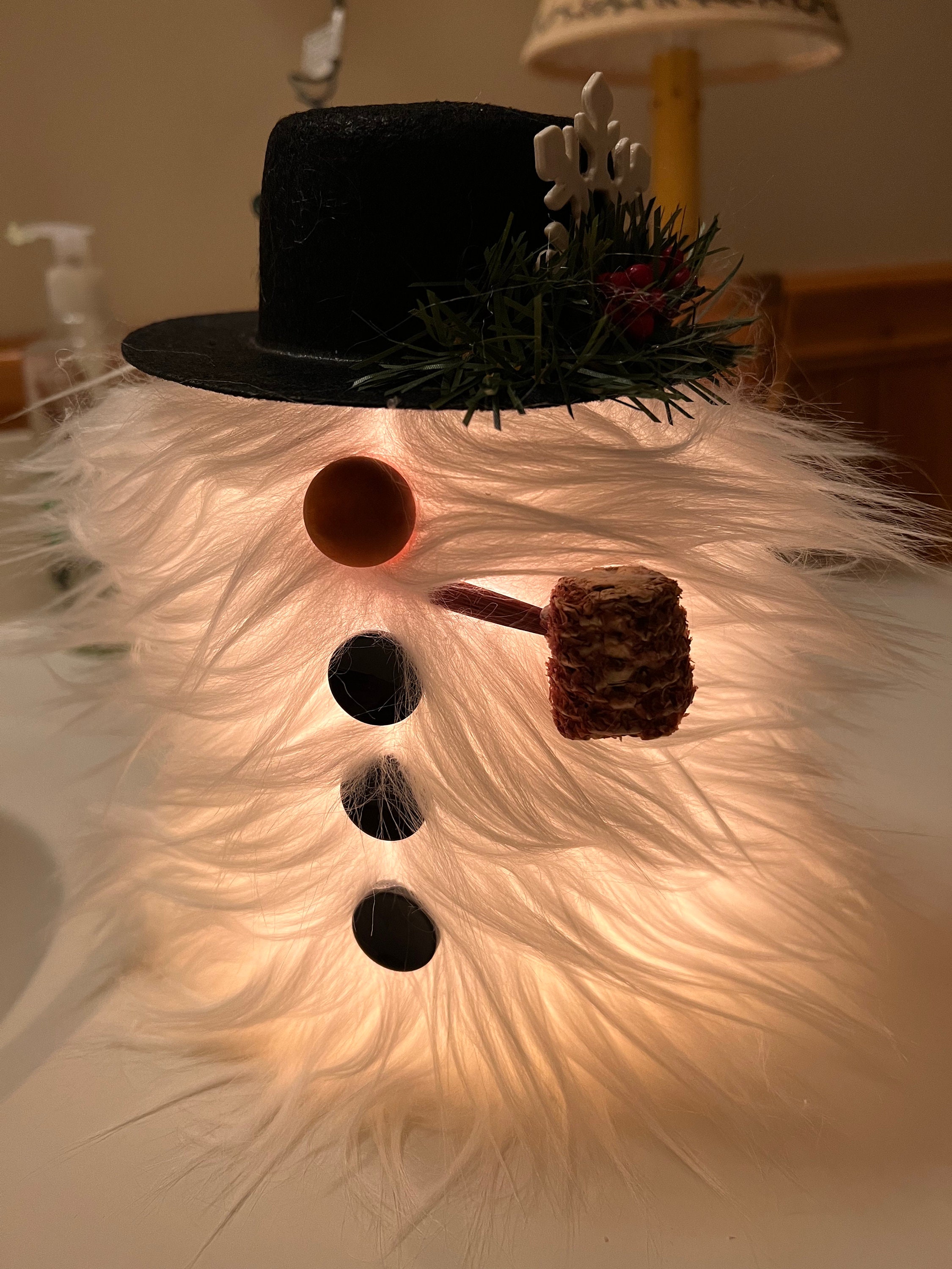 Snowman Gnome Lights up Real Corn Cob Pipe Etsy