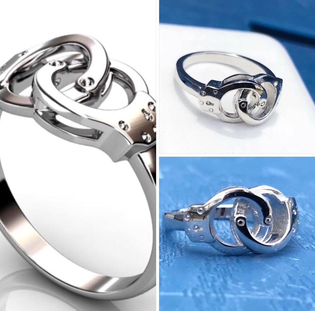 Genuine 925 Sterling Silver Handcuffs Charm – Dangle Style For Bracelets, Police/Military Theme