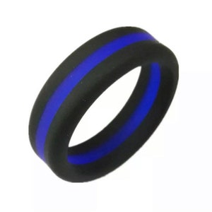 Thin Blue Line Silicone Ring image 2