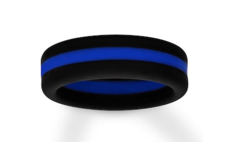 Thin Blue Line Silicone Ring image 1