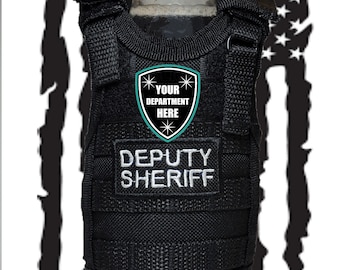 Deputy Sheriff Miniature Tactical vest bottle insulator. Customize for your department!