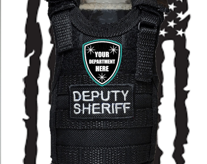 Deputy Sheriff Miniature Tactical vest bottle insulator. Customize for your department!