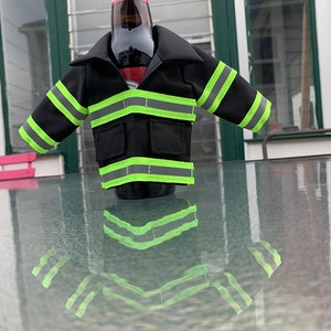 Firemen gift Miniature Jacket bottle insulator. Customize for your department image 3