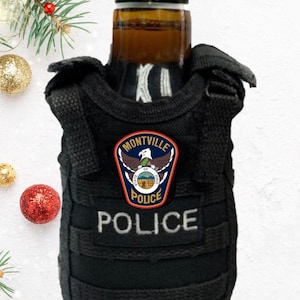 Police gift Miniature Tactical vest bottle insulator. Customize for your department!