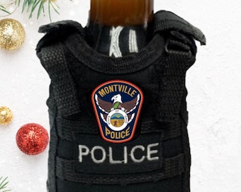 Police gift Miniature Tactical vest bottle insulator. Customize for your department!