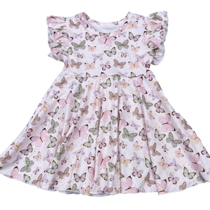 FREE SHIPPING!! Girl&#39;s Butterfly Dress Kids Toddler/Girl&#39;s Dress-Magical Butterfly~Flutter Sleeve Twirl Dress-Baby Girl Dress-Twirl Dress