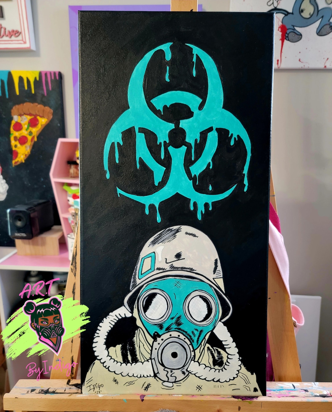 Weirdcore Gas Mask Art Gas Mask Painting Goth Art Acrylic Etsy Australia