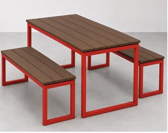 Customizable Picnic Dining Counter Bar Table Bench Set : Patio, Home, Restaurant, Commercial Furniture Procurement FF&E Interior Exterior