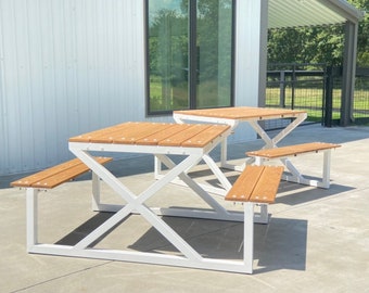 Custom Handmade Bespoke Commercial Restaurant Picnic Table