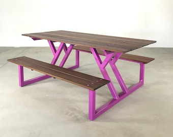 Custom Handmade Bespoke Commercial Restaurant Picnic Table