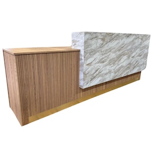 Custom Handmade Bespoke Reception Desk Hostess Stand Cash Wrap Retail Checkout Counter