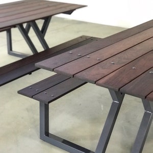 Custom Handmade Bespoke Commercial Restaurant Picnic Table image 5