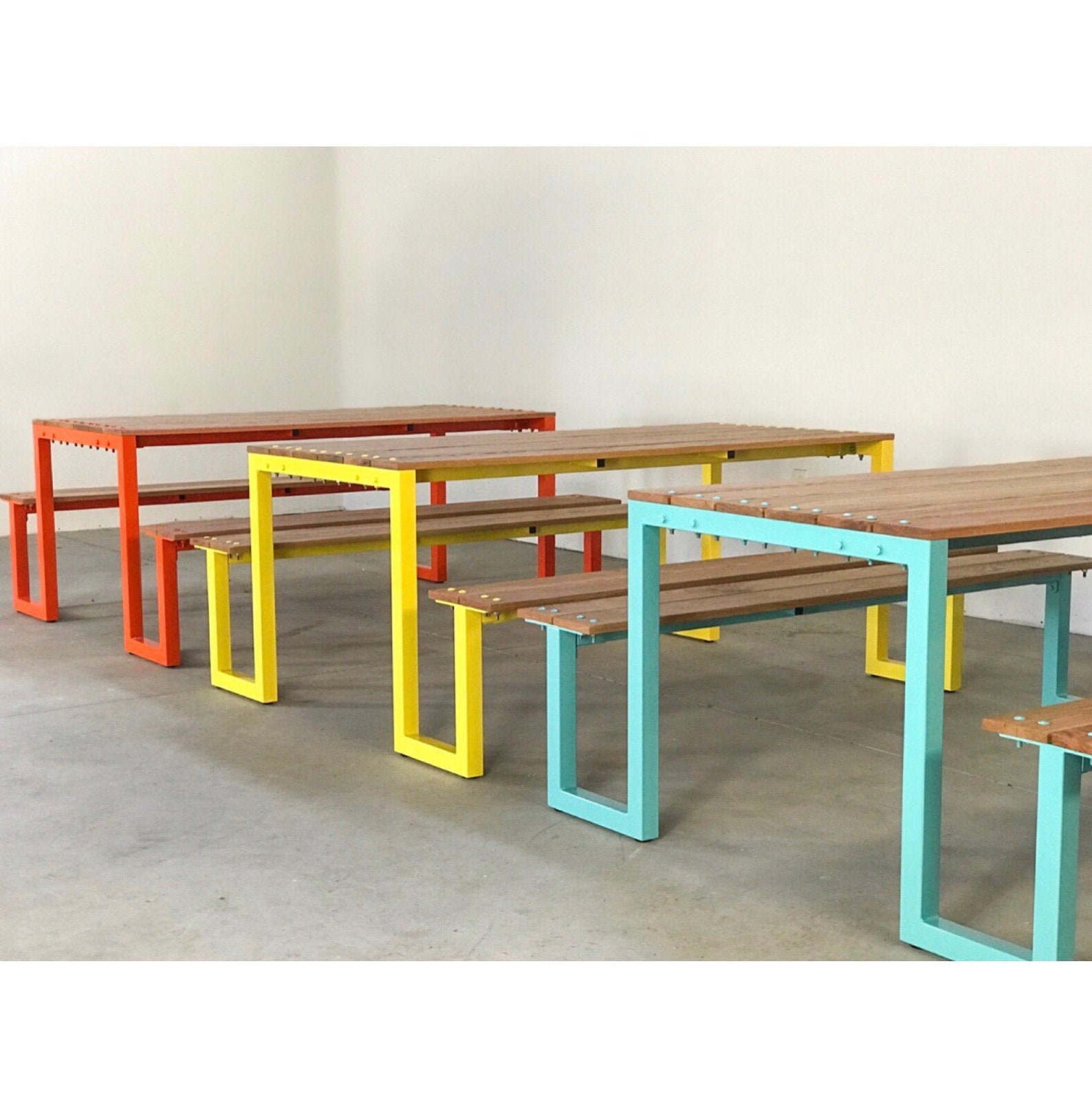 Custom Handmade Indoor/Outdoor Exterior Wood + Metal Dining Table