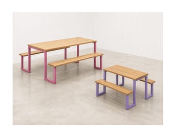 Customizable Picnic Dining Table  : ADA Compliant, Kids/Adult Sizes Restaurant, Commercial  Furniture Procurement FF&E Interior Exterior