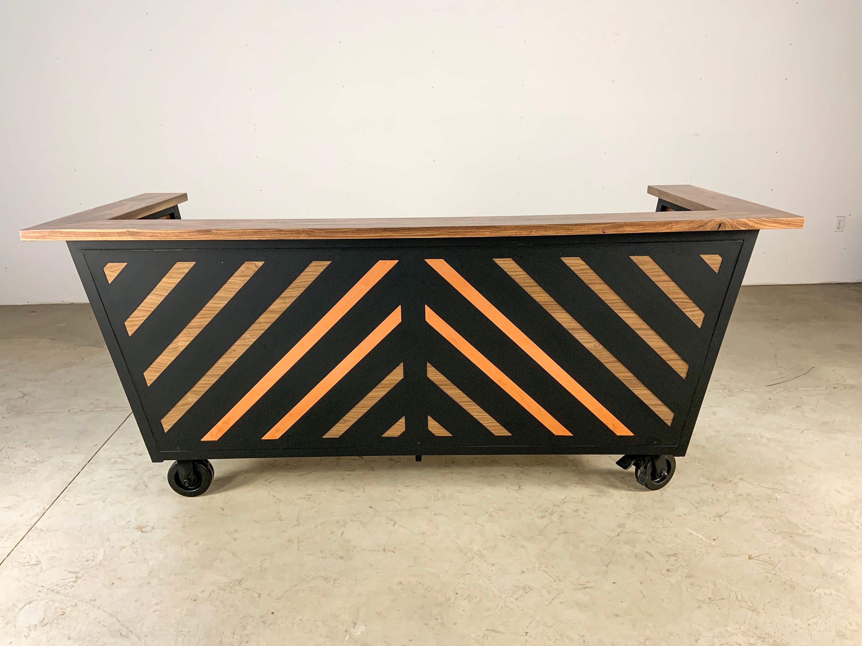 Custom Handmade Bespoke Reception Desk Hostess Stand Cash Wrap