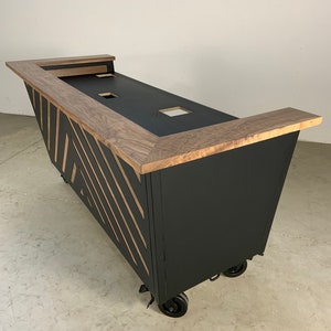 Custom Handmade Bespoke Reception Desk Hostess Stand Cash Wrap Retail Counter Coffee Bar Cart Mobile image 7