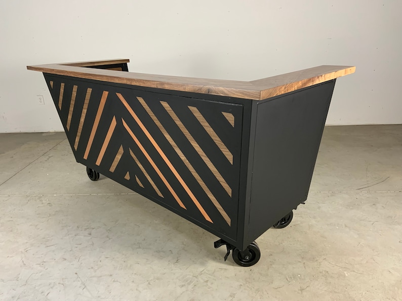 Custom Handmade Bespoke Reception Desk Hostess Stand Cash Wrap Retail Counter Coffee Bar Cart Mobile image 6