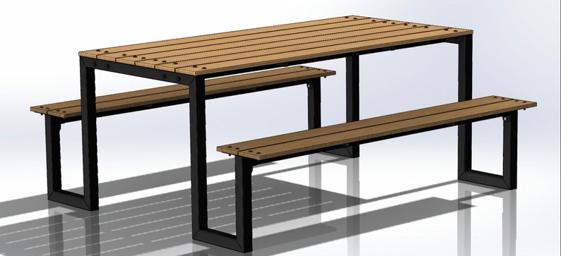 Custom Handmade Bespoke ADA Commercial Restaurant Picnic Table image 5