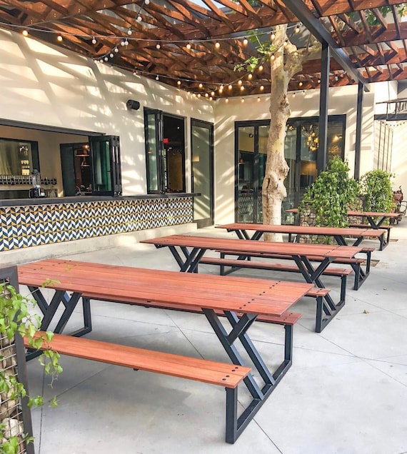 Custom Handmade Bespoke Commercial Restaurant Picnic Table Etsy