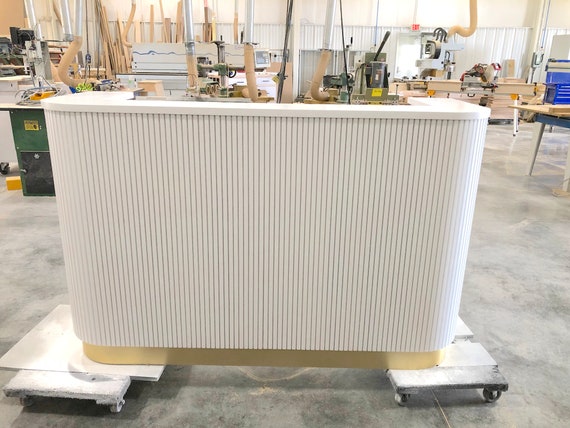 Custom Handmade Bespoke Reception Desk Hostess Stand Cash Wrap