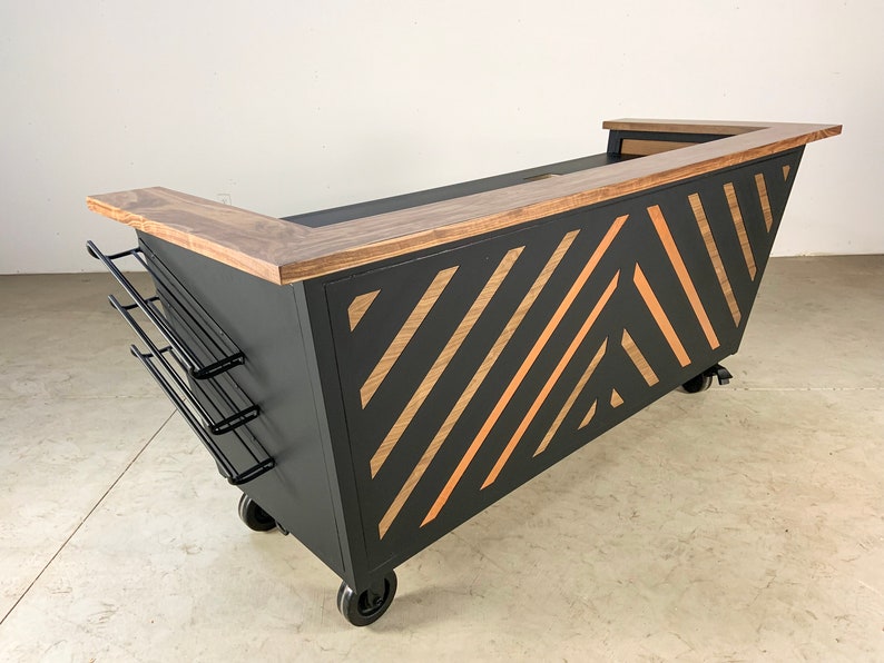 Custom Handmade Bespoke Reception Desk Hostess Stand Cash Wrap Retail Counter Coffee Bar Cart Mobile image 2