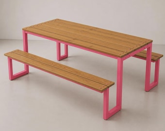 Customizable Picnic Dining Table : ADA Compliant, Kids/Adult Sizes Restaurant, Commercial Furniture Procurement FF&E Interior Exterior
