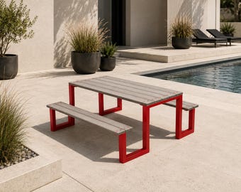 Customizable Picnic Dining Table : ADA Compliant, Kids/Adult Sizes Restaurant, Commercial Furniture Procurement FF&E Interior Exterior