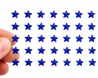 250PCS Blue Sapphire Acrylic Stick On Stars Rhinestones Self Adhesive Gems Face Body Art Jewels For Scrapbooking or Card Making 6mm 8mm 10mm