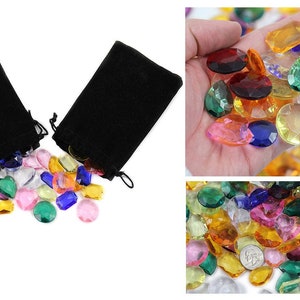 2 Sacos de Cores Misturadas Tesouro Pirata Gemas 0,8 libras Acrílico Plástico Jóias para Festa e Jogos Mesa Scatter Vaso Enchimentos Decoração Casamento Favores