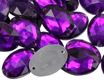 Garment Embelishments Allstarco 18x13mm Blue Aqua CH24 Flat Back Sew On Oval Beads Acrylic Rhinestones Sewing Plastic Gems with Holes for Jewelry Crafts 50 Pieces Shoes Clothes Cosplays