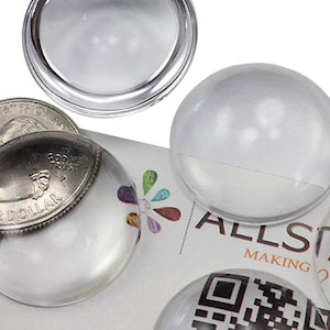 Cabujones redondos de acrílico transparente con parte trasera plana para la fabricación de joyas, gemas transparentes con aumento de alta calidad de grado profesional, adornos artesanales