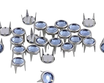 Light Blue Sapphire Bedazzler Refills Rhinestones Gemagic Non Rusting Studs for Garment Embellishments Leather work DIY Crafts 5 Sizes