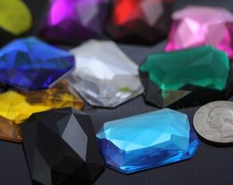 Acryl-Strasssteine Mit Flacher Rückseite – 24 Mm, Quadratisch, Für Cosplay & Kleidung