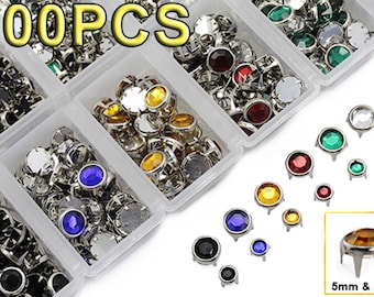 900 PCS Bedazzler Rhinestones Refill Kit: 5mm & 7mm, 6 Colors
