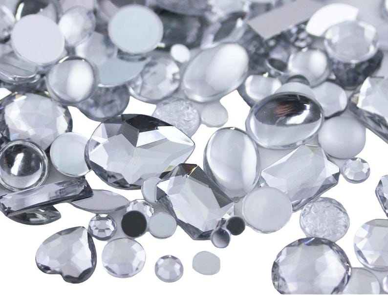 Assorted Colors Crafting Gems in Bulk Acrylic Flatback Rhinestones ...