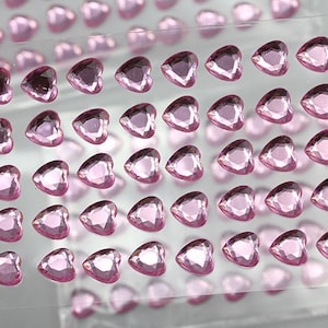 250 STUKS roze acryl plakkerig hartsteentjes zelfklevende edelstenen Gezichtsedelstenen Body Art-sieraden voor scrapbooking of kaarten maken