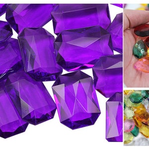 40 STUKS Octagon Pirate Treasure Gems Acryl Plastic Juweel voor Party Games Tafelverstrooiing Vaas Vulstoffen Bruiloft Decor Point Back Edelsteen gunsten