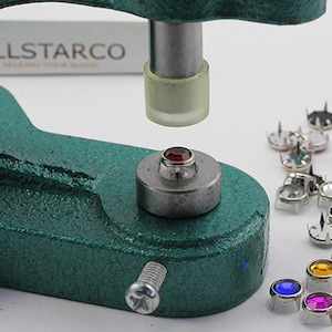 9mm Die For Preset Rhinestones Bedazzler + 200 Pieces 9mm Assorted Colors Preset Rhinestone Studs