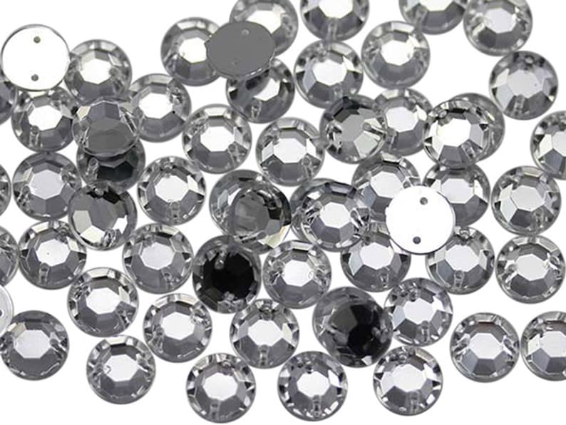 10mm 8mm 7mm Crystal H102 Loose Acrylic Sew On Rhinestones Beads Jewels Gems For Sewing Crafts DIY Costume Making Cosplay image 1