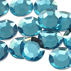 Blue Aqua Large Flat Back Acrylic Rhinestones Cosplay Plastic Gems Embellishment Jewelry Crafts Costume Scrapbooking Jewels 15mm 20mm 30mm