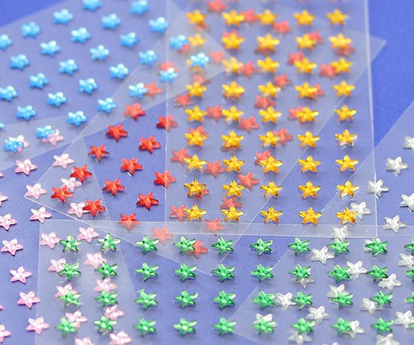 250PCS Blue Sapphire Acrylic Stick on Round Rhinestones Self Adhesive Gems  Face Body Art Jewels for Scrapbooking or Card Making Embelishment 