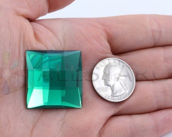Emerald Green Acrylic Rhinestones – Flat Back Square Gems for Crafts (4 Sizes Available)