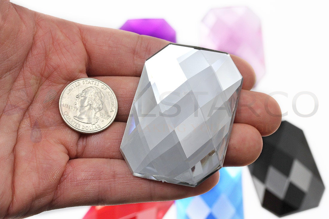 CraftbuddyUSAB4 20pcs 17m Sew On Square Acrylic Crystal Rhinestone Buttons