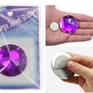 Extra Große 3D Juwel Aufkleber Selbstklebend 2 "(50 mm) 2 Stück - 14 Farben