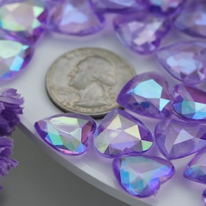 16mm Heart Decorating Gems AB Coating For Table Scatter Wedding Decorations Centerpieces Parties 6 Colors - 100 Pieces