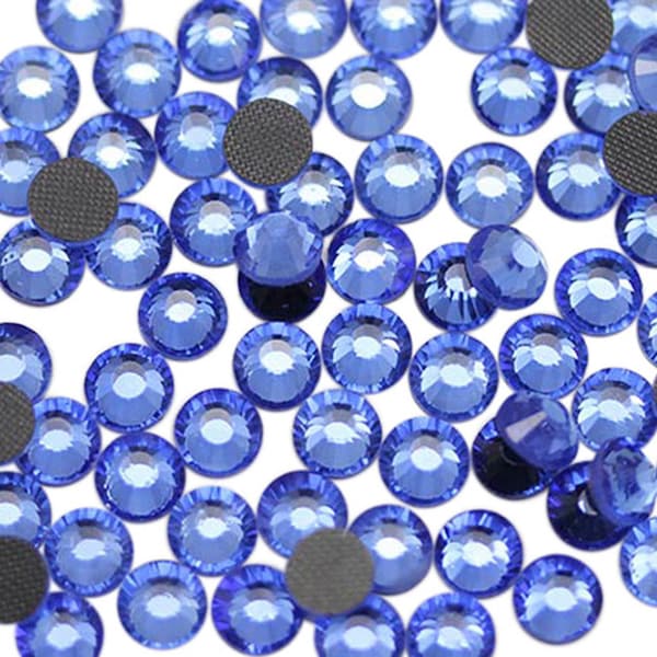 Hotfix Rhinestones High Quality Blue Light Sapphire Heat Set Iron On Superior Quality DMC Nail Art Embelishments DIY Projects Design Craft