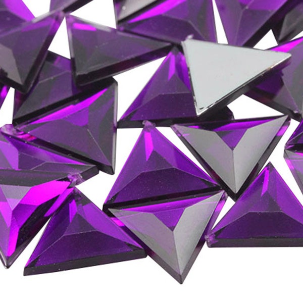 13mm 5mm Dark Purple Amethyst Flat Back Triangle Acrylic Rhinestones Plastic Gems Costume Jewels Embelishments For DIY And Crafts